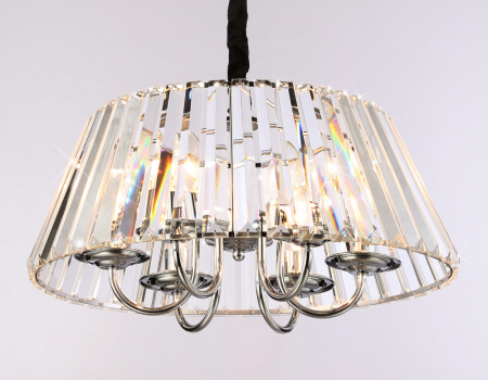 TR5038 Подвесная люстра с хрусталем TR5038/6 CH/CL хром/прозрачный E14/6 max 40W D496*256
