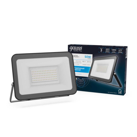 Прожектор Gauss LED Qplus 50W IP65 6500К черный 1/24