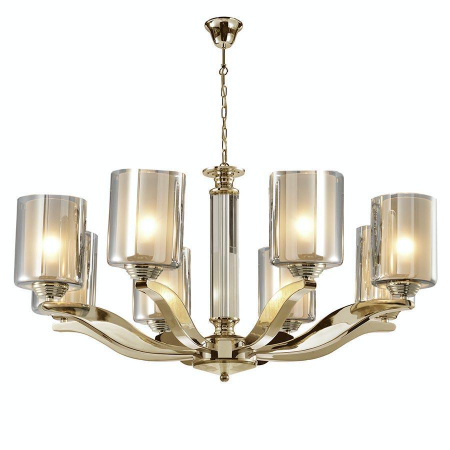 7908/C gold , Люстра, Gold Glass smoky/matt white D75.5*H40 cm E14 8*60W