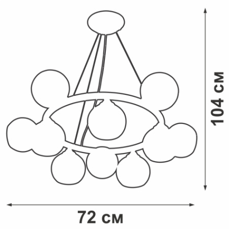 V4485-1/10S Люстра V4485-1/10S, 10хЕ27 макс. 40Вт