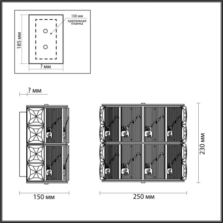 5070/2W HALL ODL24 499 золото/прозрачный/матовый/металл/хрусталь/стекло Бра E14 2*40W FIESTA