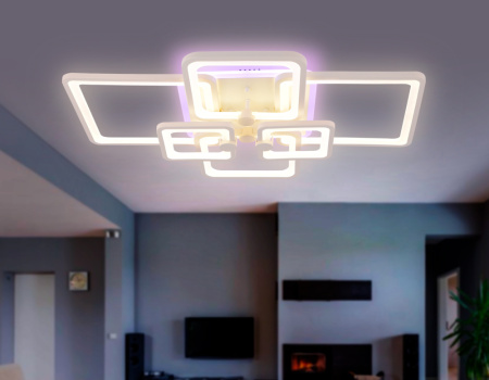 FA5306 Потолочный светодиодный светильник с пультом FA5306/4+2 WH белый 176W 800*550*140 (ПДУ РАДИО