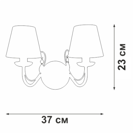 V3368-0/2A Светильник настенный V3368-0/2A, 2хЕ14 макс. 40Вт