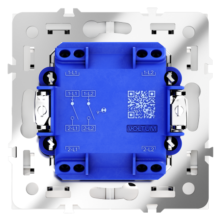 VLS020202 Выключатель встраиваемый VOLTUM S70 двухклавишный с подсветкой 10А, (белый матовый)