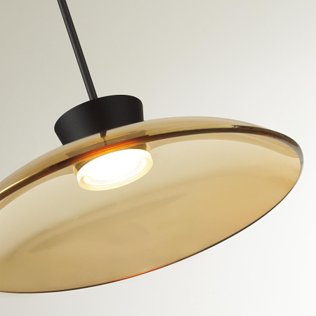 5055/9LA L-VISION ODL24 321 черный/янтарный/металл/стекло Подвес LED 9W 3000К SAUCER