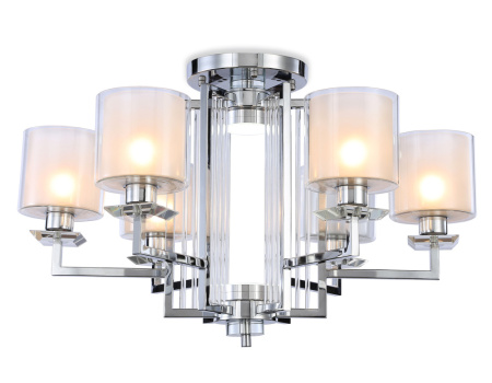TR4418 Потолочная люстра TR4418/6 CH/CL/FR хром/прозрачный/белый матовый E27*6 max 40W D748*463 (лам