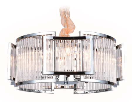 TR5366 Подвесная люстра с хрусталем TR5366/6 CH/CL хром/прозрачный E14/6 max 40W D500*653
