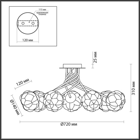 4556/7C MODERNI LN21 золотой Люстра потолочная E14 7*40W 220V BREANA