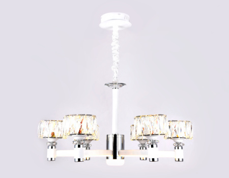 TR4518 Подвесная светодиодная люстра TR4518/6 WH/CH белый/хром 120W D730*370 (Без ПДУ)