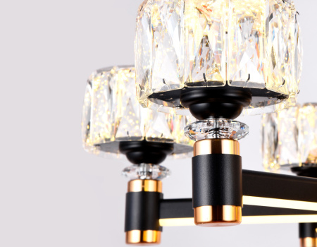 TR4516 Подвесная светодиодная люстра TR4516/6 BK/GD черный/золото 120W D730*370 (Без ПДУ)