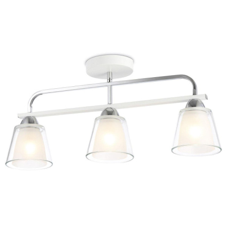 TR303233 Светильник потолочный TR303233/3 WH/CH/CL/FR белый/хром/прозрачный/белый матовый E27*3 max
