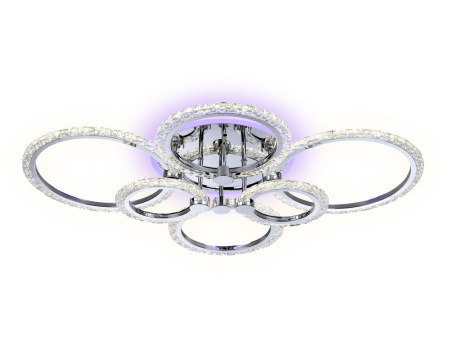 FA413 Потолочный светодиодный светильник с пультом FA413/4+2 CH хром 132W 840*600*120 (ПДУ РАДИО 2.4