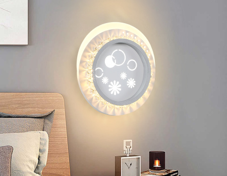 FA272 Настенный светодиодный светильник с хрусталем FA272 WH/GR белый/серый LED 3000K+6400K 24W 200*