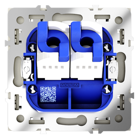 VLS060205 Розетка компьютерная встраиваемая VOLTUM S70 двойная RJ45+RJ45 кат.6, (сталь)
