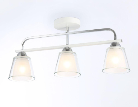 TR303233 Светильник потолочный TR303233/3 WH/CH/CL/FR белый/хром/прозрачный/белый матовый E27*3 max