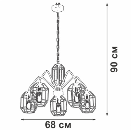V4429-1/5 Люстра V4429-1/5, 5хЕ27 макс. 60Вт