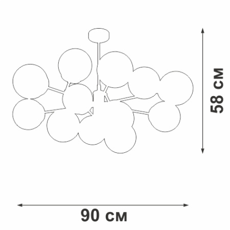 Люстра V4875-7/12PL, 12хЕ14 макс. 40Вт