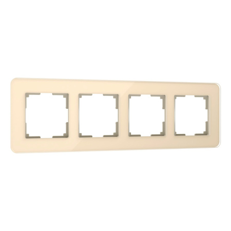 W0042443 Рамка на 4 поста Elite (айвори, стекло)