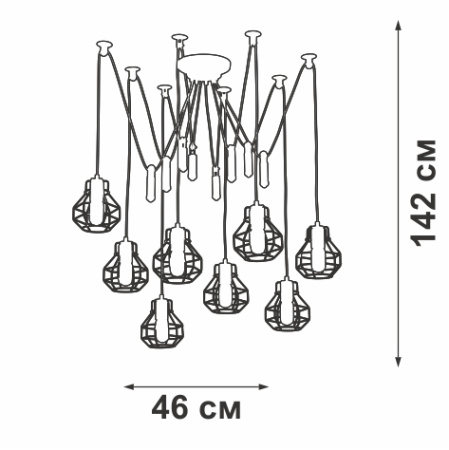V4741-1/8PL Люстра V4741-1/8PL, 8хЕ27 макс. 60Вт