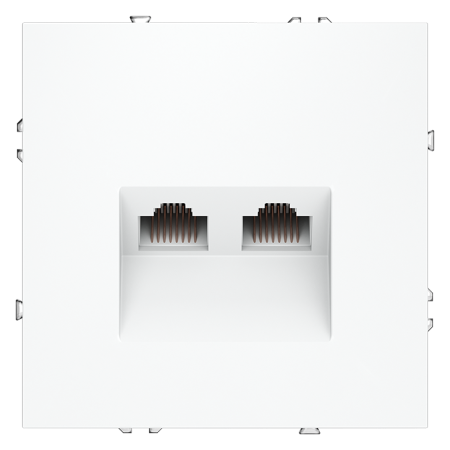 VLS060202 Розетка компьютерная встраиваемая VOLTUM S70 двойная RJ45+RJ45 кат.6, (белый матовый)