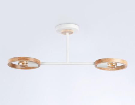 TR8243 Подвесной светильник со сменной лампой TR8243/2 WH/LWD белый/светлое дерево E27/2 max 40W 590
