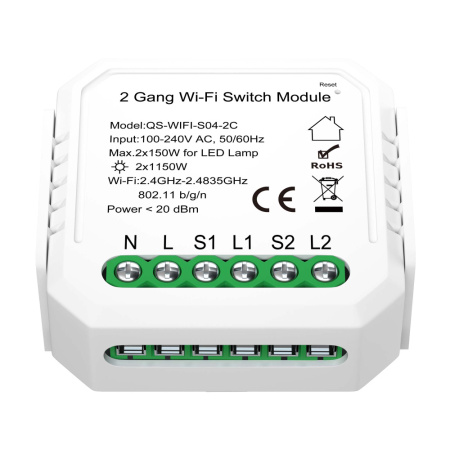 ST LUCE ST9000.500.02C WIFI реле 2 канала, 2х5A Белый