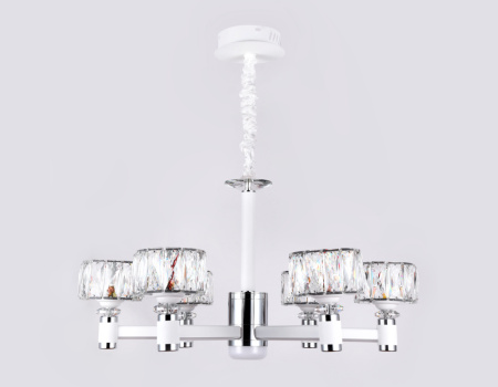 TR4518 Подвесная светодиодная люстра TR4518/6 WH/CH белый/хром 120W D730*370 (Без ПДУ)