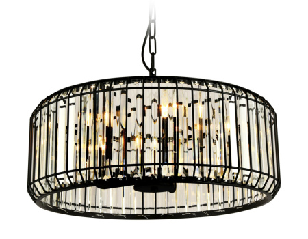 TR5815 Подвесная люстра с хрусталем TR5815 BK/CL черный/прозрачный E14/5 max 40W D500*650