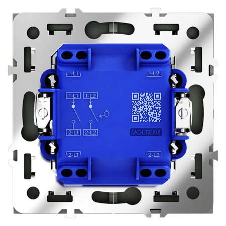 VLS020607 Выключатель с самовозвратом встраиваемый VOLTUM S70 двухклавишный 10А, (графит)