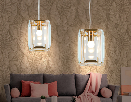 TR5108 Подвесной светильник TR5108 GD/CL золото/прозрачный E27/1 max 40W 150*150*1200