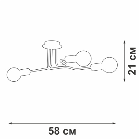 Люстра V4560-1/3PL, 3хЕ27 макс. 60Вт