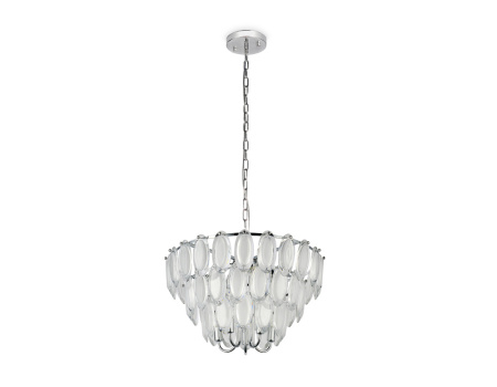TR5177 Подвесная люстра TR5177/10 CH/CL/FR хром/прозрачный/белый матовый E14/10 max 40W D600*1050