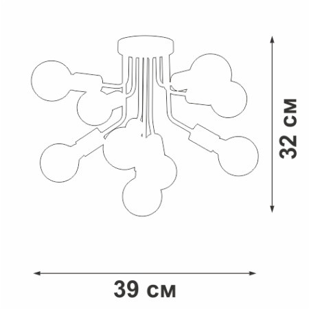 V4957-1/9PL Люстра V4957-1/9PL, 9xE27 макс. 15Вт