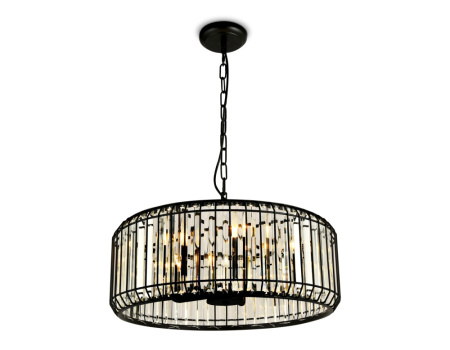 TR5815 Подвесная люстра с хрусталем TR5815 BK/CL черный/прозрачный E14/5 max 40W D500*650