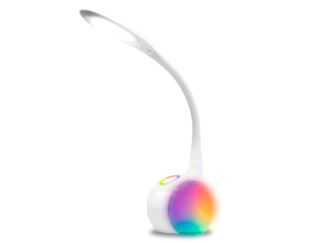 DE532 Светодиодная настольная лампа с RGB подсветкой DE532 WH белый LED 4200K+RGB 7.5W