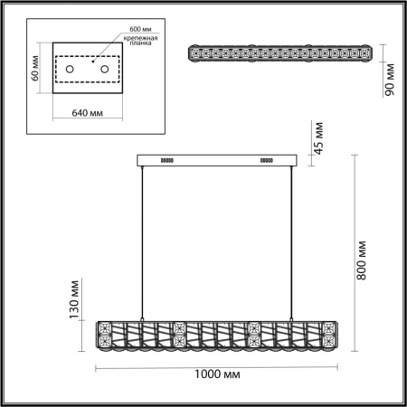 5071/40L HALL ODL24 493 золото/прозрачный/металл/хрусталь/стекло Люстра LED 40W 3700K VERSION