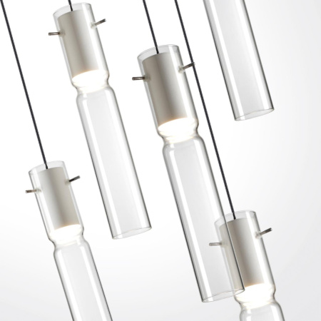 5058/25LB PENDANT ODL24 325 белый/прозрачный/металл/стекло Люстра каскадная LED 5*5W 3000K SCROW