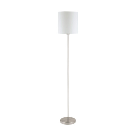 Торшер PASTERI, 1х60W (E27), Ø280, H1575, никель мат./текстиль, белый