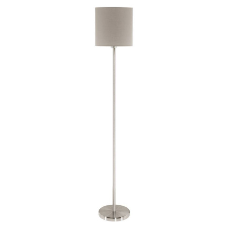 Торшер PASTERI, 1х60W (E27), Ø280, H1575, никель мат./текстиль, серо-коричневый