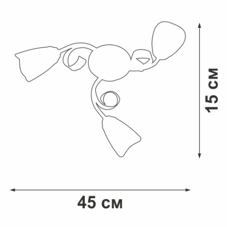V3870-0/3PL Люстра V3870-0/3PL, 3хЕ14 макс. 40Вт, плафон ПП