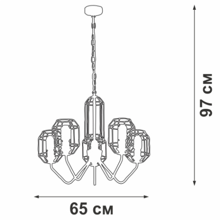 V4428-1/5 Люстра V4428-1/5, 5хЕ27 макс. 60Вт