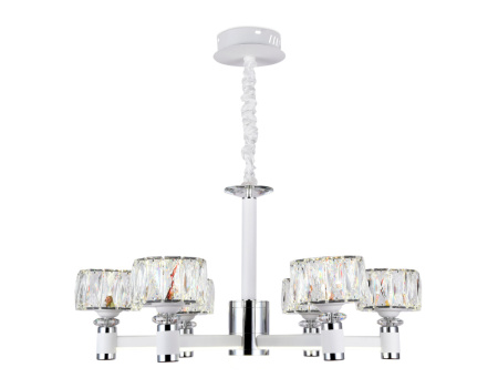 TR4518 Подвесная светодиодная люстра TR4518/6 WH/CH белый/хром 120W D730*370 (Без ПДУ)
