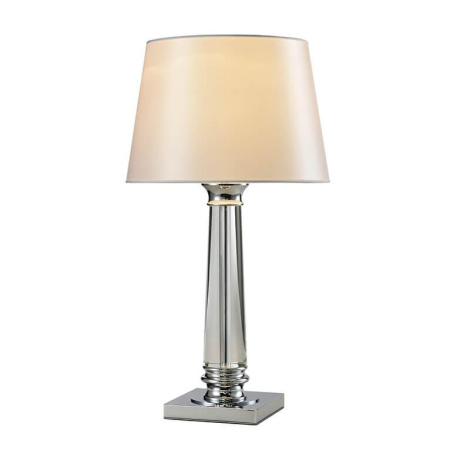 7901/T , Настольная лампа, Chrome Glass clear White shade D38*H72 cm E27 1*40W