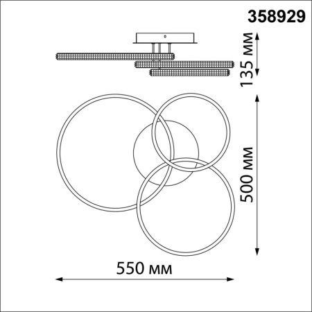 358929 OVER NT22 000 белый Светильник накладной светодиодный IP20 LED 48W 220V CALM