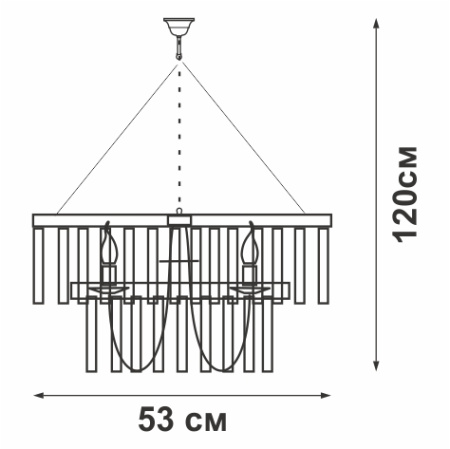 Люстра V5147-1/4+4+1, 9хЕ14 макс. 60Вт