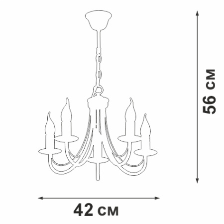 V3714-3/5 Люстра V3714-3/5, 5хЕ14 макс. 60Вт