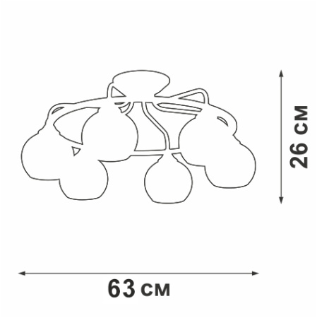 Люстра V4308-0/6PL, 6хЕ27 макс. 60Вт