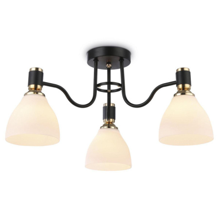 TR303303 Светильник потолочный TR303303/3 BK/GD/FR черный/золото/белый матовый E27*3 max 60W D600*27