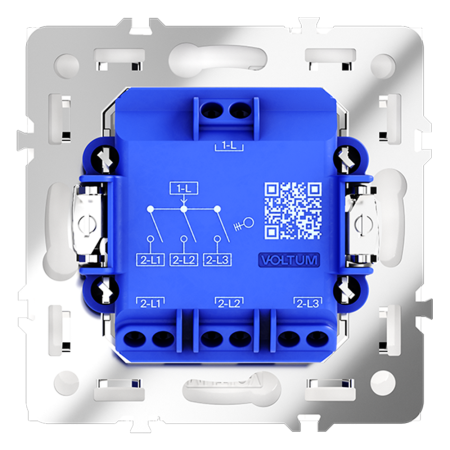 VLS030101 Выключатель встраиваемый VOLTUM S70 трехклавишный 10А, (белый глянцевый)