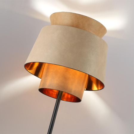 4992/1F PENDANT ODL24 401 черный/бежевый/терракотовый/золотой/металл/экокожа Торшер E27 1*60W KRESSA